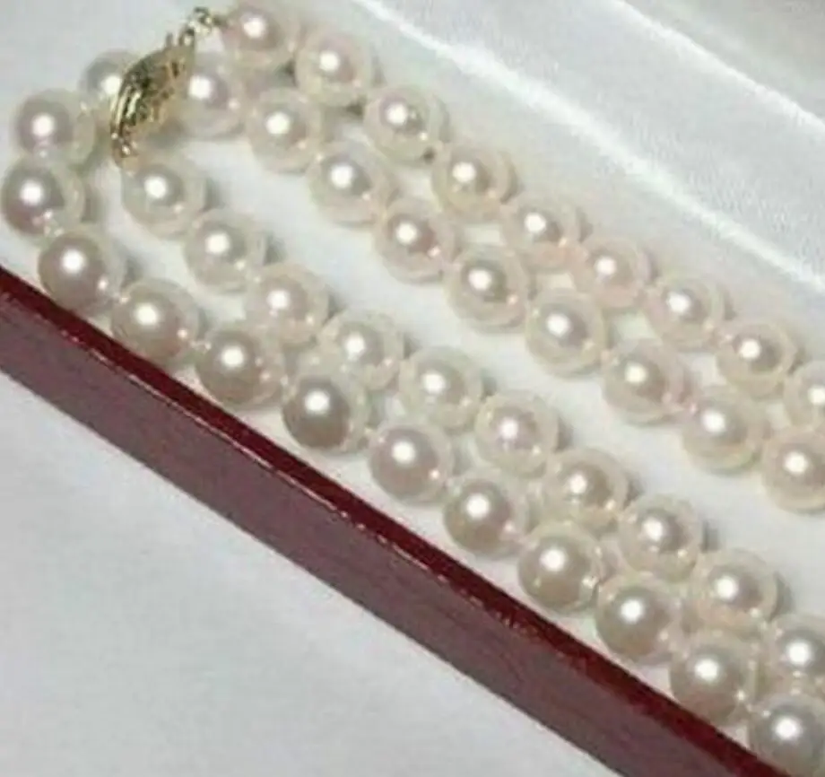 Колье с натуральным белым жемчугом акоя 6 7 мм 18 дюймов|Ожерелья| |