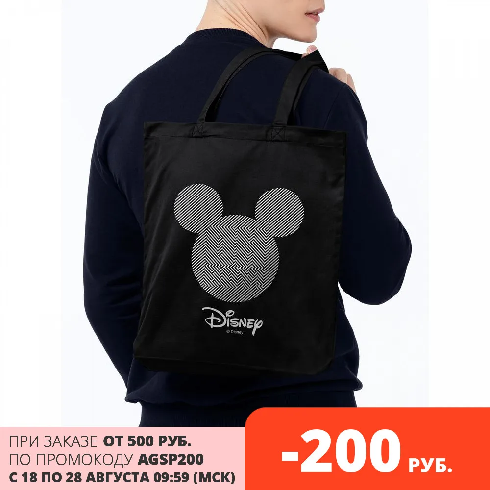 Холщовая сумка Микки Маус. Oh boy черная унисекс Disney модный шоппер|Хозяйственные