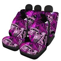 hugsidea most car universal seat cover purple polynesian flower print women anti dirty auto interior protector case 2021 fashion