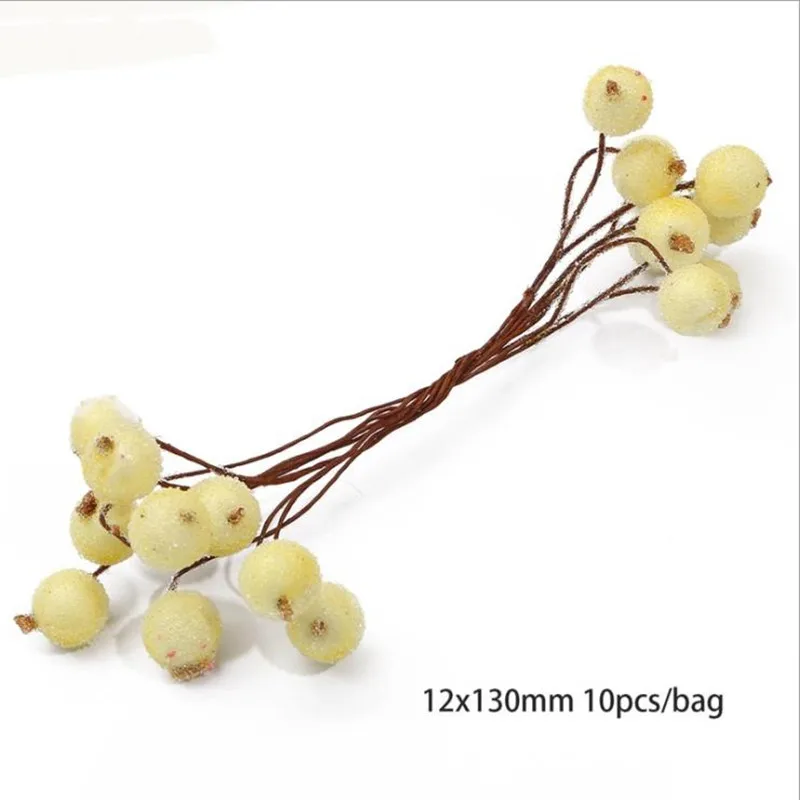 Желтые искусственные цветы фрукты вишня тычинки ягоды букет сделай сам