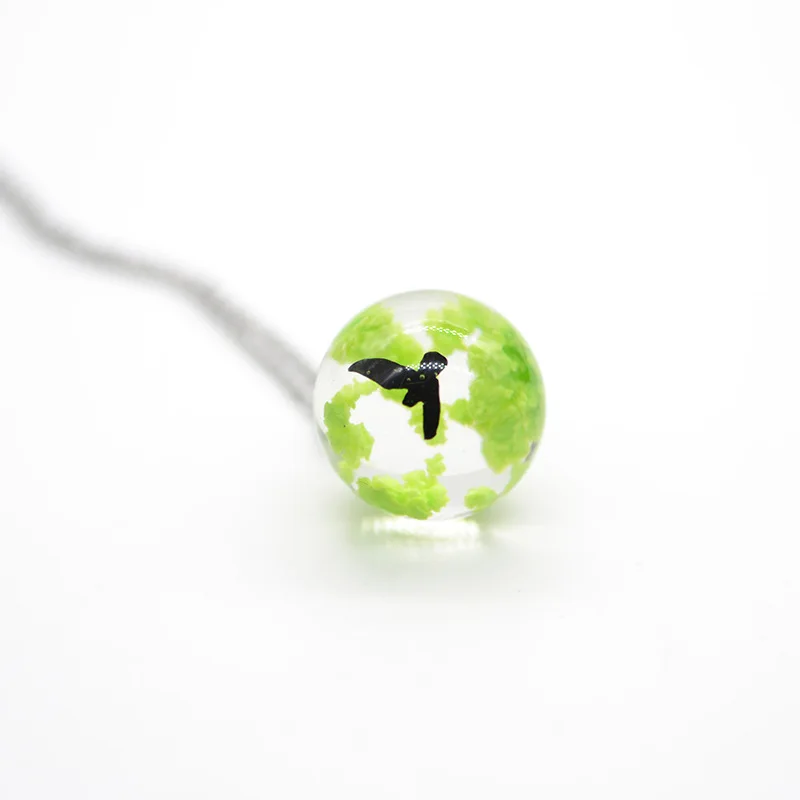 Подвеска в виде голубого неба белого облака черной птицы прозрачный шар из смолы