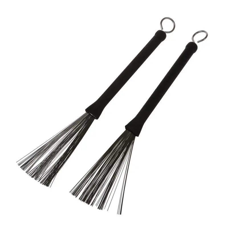 

Quality Wire Retractable Loop End Drum Brushes For Jazz Drum Stick Black(Pack Of 2)