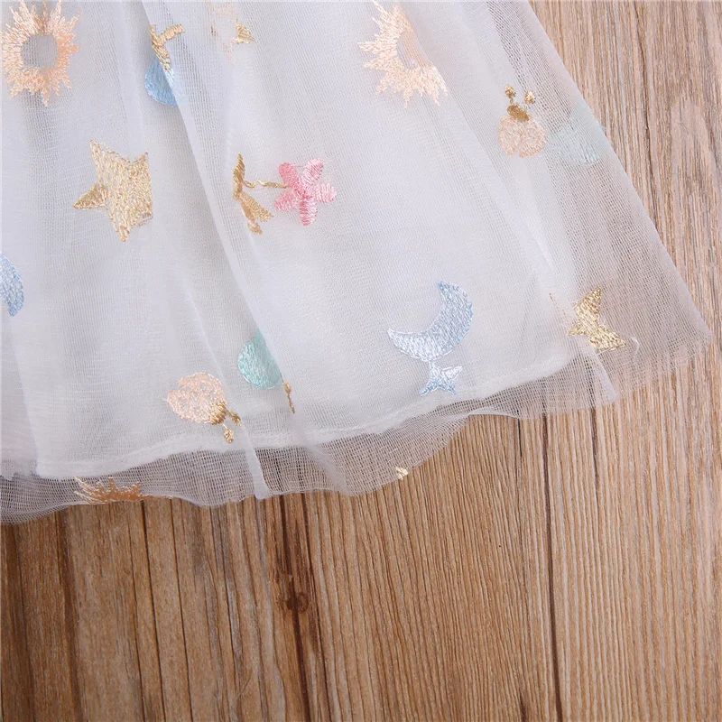 

Baby Girl Clothing Cute Bowknot Dress Embroidery Mesh Splicing Denim Sleeveless Suspender Straw Hat 2Pcs Summer Outfit Set