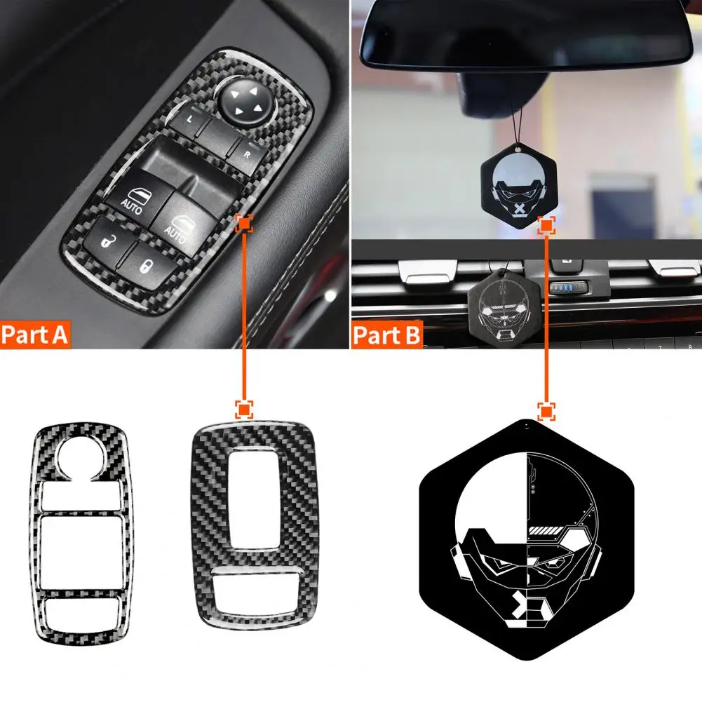 

2 Pcs for Dodge Challenger 2015-up Trim Cover Strong Stickiness Adhesive Carbon Fiber Car Interior Trim Cover for Car