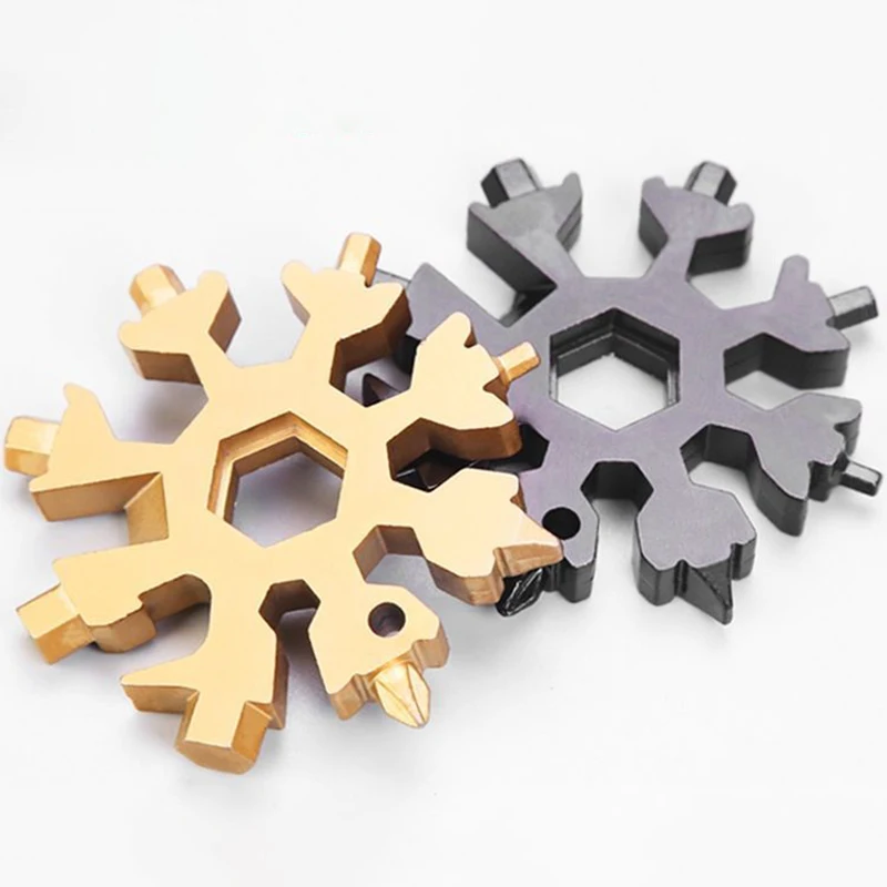 

18 In 1 Snowflake Multi Pocket Tool Keychain Spanner Hex Wrench Multipurpose Camp Survive Outdoor Hike Multifunction Screwdriver