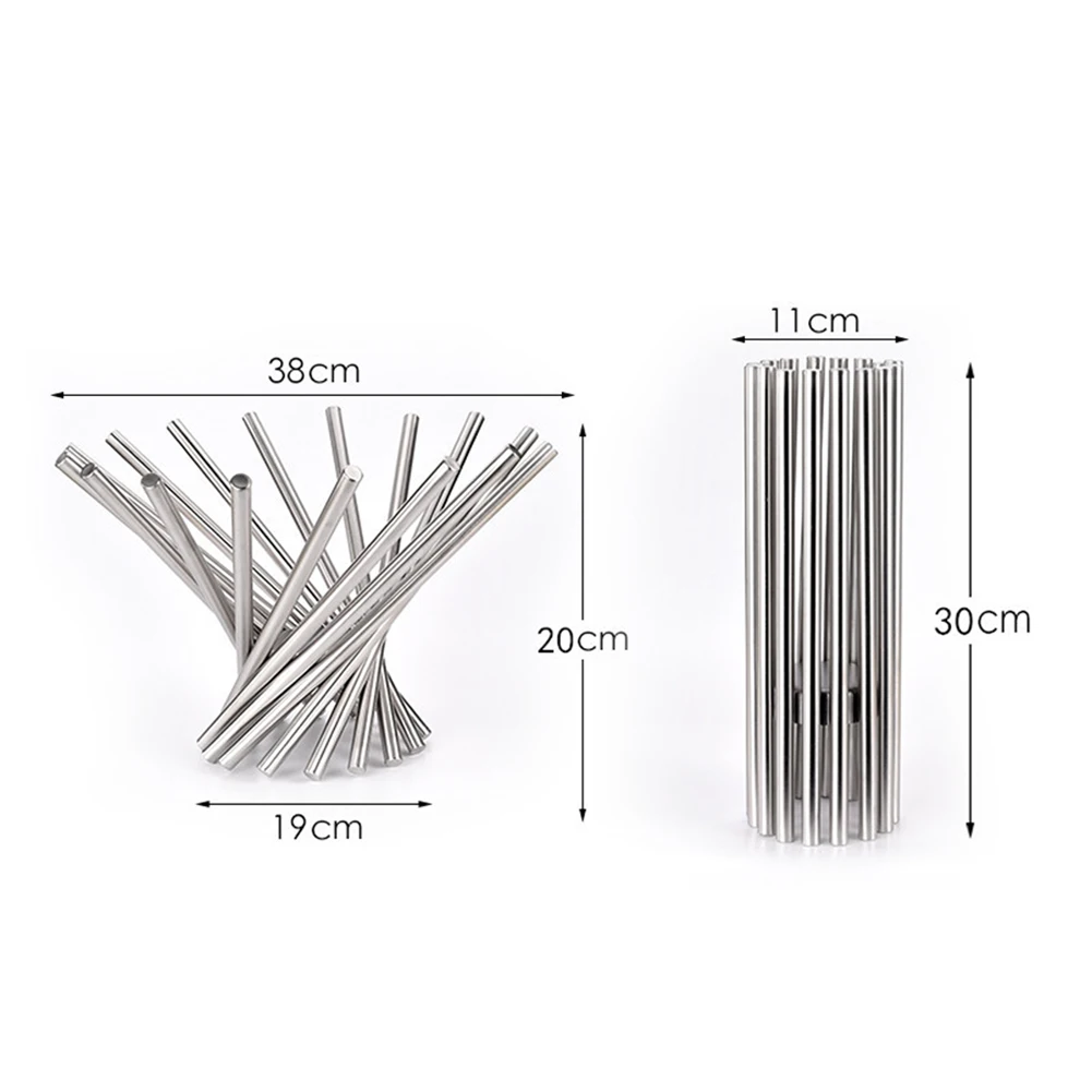 

Modern Silver Decorative Collapsible Stainless Steel Fruit Bowl Basket Creative Plate Dish Tableware Home Decoration Accessory