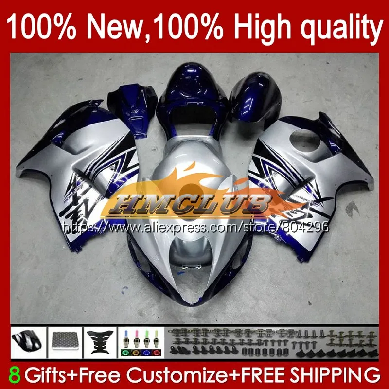 

Корпус для SUZUKI Hayabusa GSXR-1300 GSXR1300 96 97 98 99 01 43No.32 серебристый синий GSXR 1300 2002 2003 2004 2005 2006 2007 обтекатель