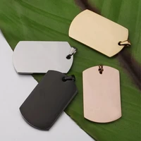stainless steel dog tag military tag charms diy necklace bracelet key chain metal dog tag connector charms for engraving