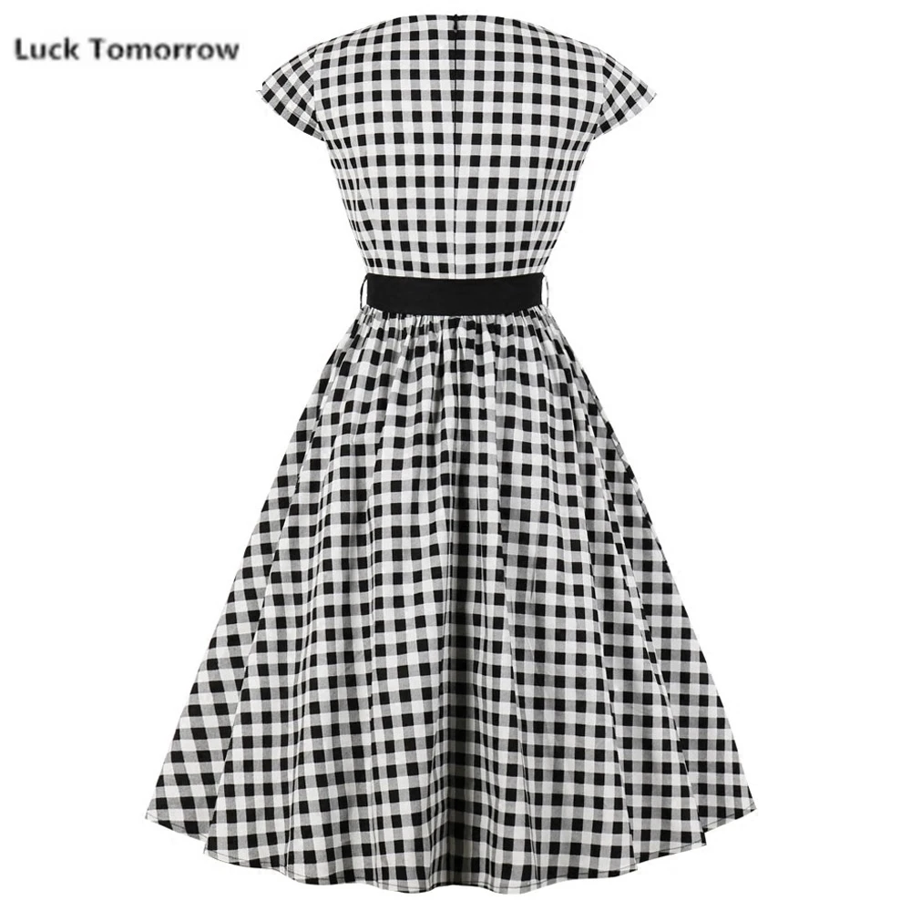 Женское платье в клетку стиле ретро 50-60-х годов | Женская одежда