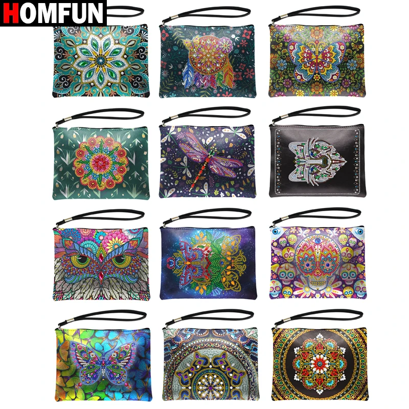 

HOMFUN Special Shaped Diamond Painting Bags Wallet Women 5D DIY Diamond Embroidery Butterfly Art Christmas Gifts