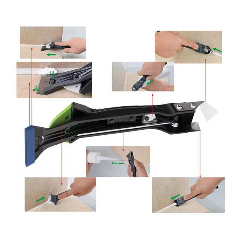 

5 In 1 Sealant Remover Scraper Caulking Tool Multi-function Scraper Squeegee Glass Rubber Decoration Tools Set Accessories