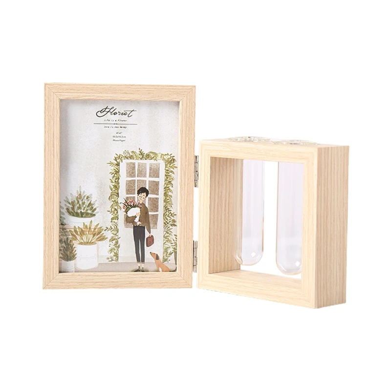 Wood Picture Frame Photo Albums and Plant 2 Vase Combo Glass Planter Terrarium | Дом и сад
