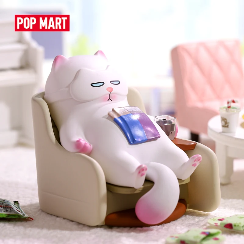 POPMART VIVI Кот лениво лежа 3 за 1 штука глухая коробка Кукла бинарные игрушки животных