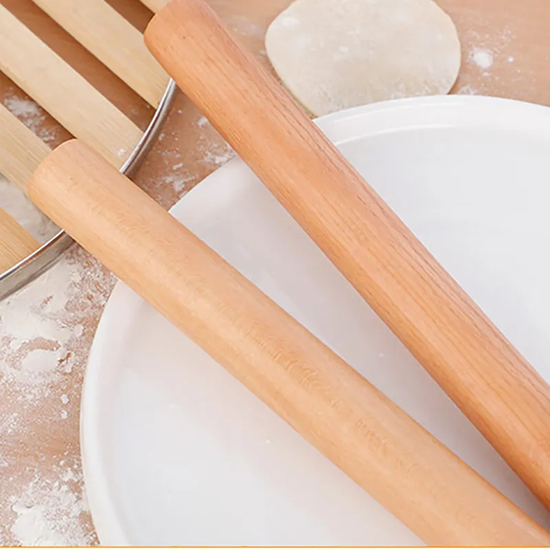 

New Natural Kitchen Solid Wooden Rolling Pin Fondant Cake Decoration Dough Roller Baking kitchen Cooking Tools Accessories