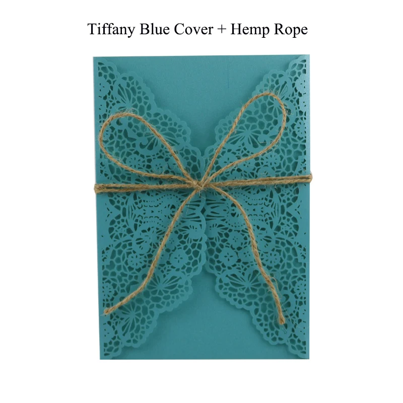 1 шт. Западные Ковбойские элегантные свадебные пригласительные открытки с лазерной огранкой с набором пустых зеленых карт свадебные украшения вечерние принадлежности - Цвет: Tiffany Cover