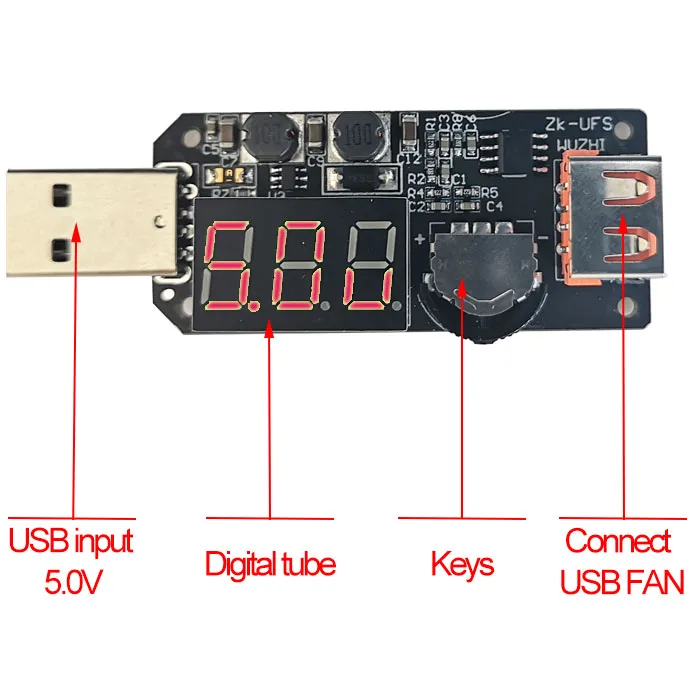 5 Вт В USB регулятор вентилятора таймер светодиодный модуль затемнения напряжения