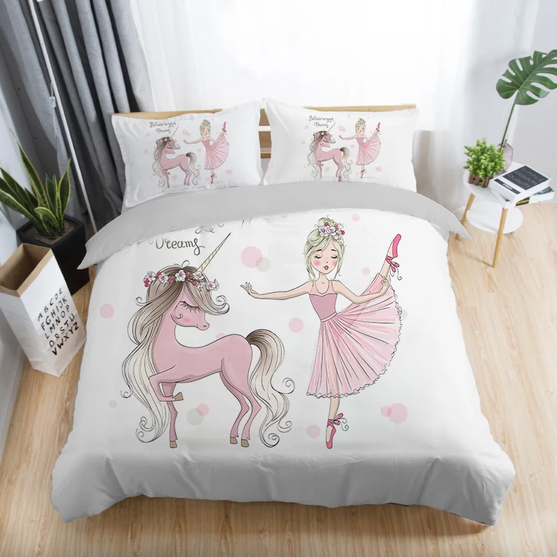 Танец с Единорог постельное белье для девочек рисунком балерины Постельное