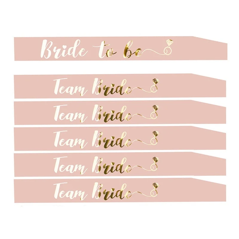 

6pcs Bride To Be Sash Short Queen Hot Mama Team Bride Bachelorette Party Sash for Hen Party Wedding Decoration Bridal Shower