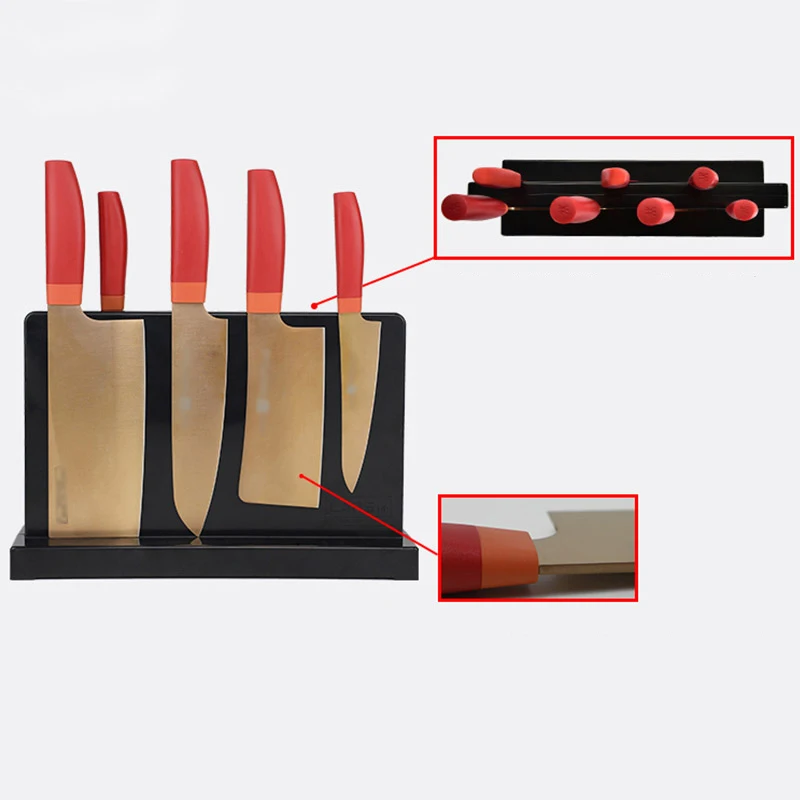 double side powerful magnet knife holder resin kitchen metal gadgets storage rack universal chef knife block magnetic tools free global shipping