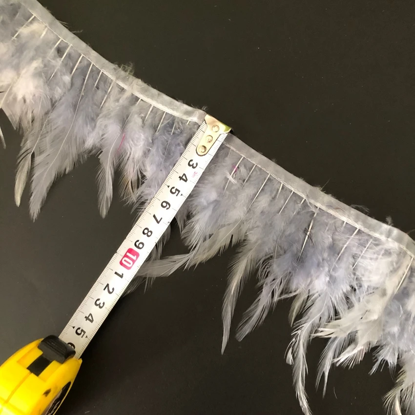 10 ярдов в упаковке 8-13 см ширина бахрома отделка Кружева Куриные перья полоски