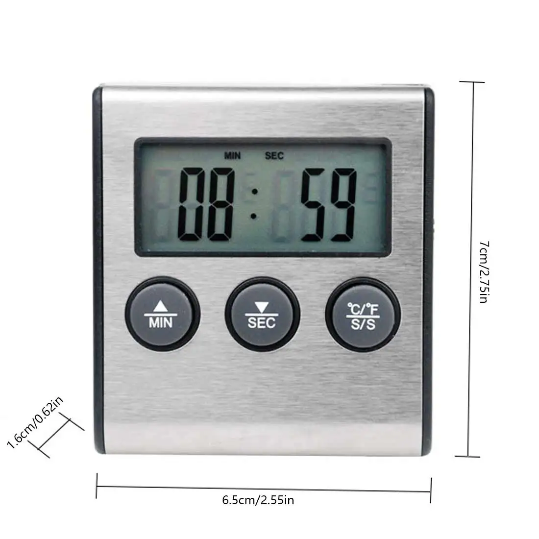 

LCD Digital BBQ Meat Thermometer Oven Thermometer with Timer and Stainless Steel Probe Cooking Thermometer