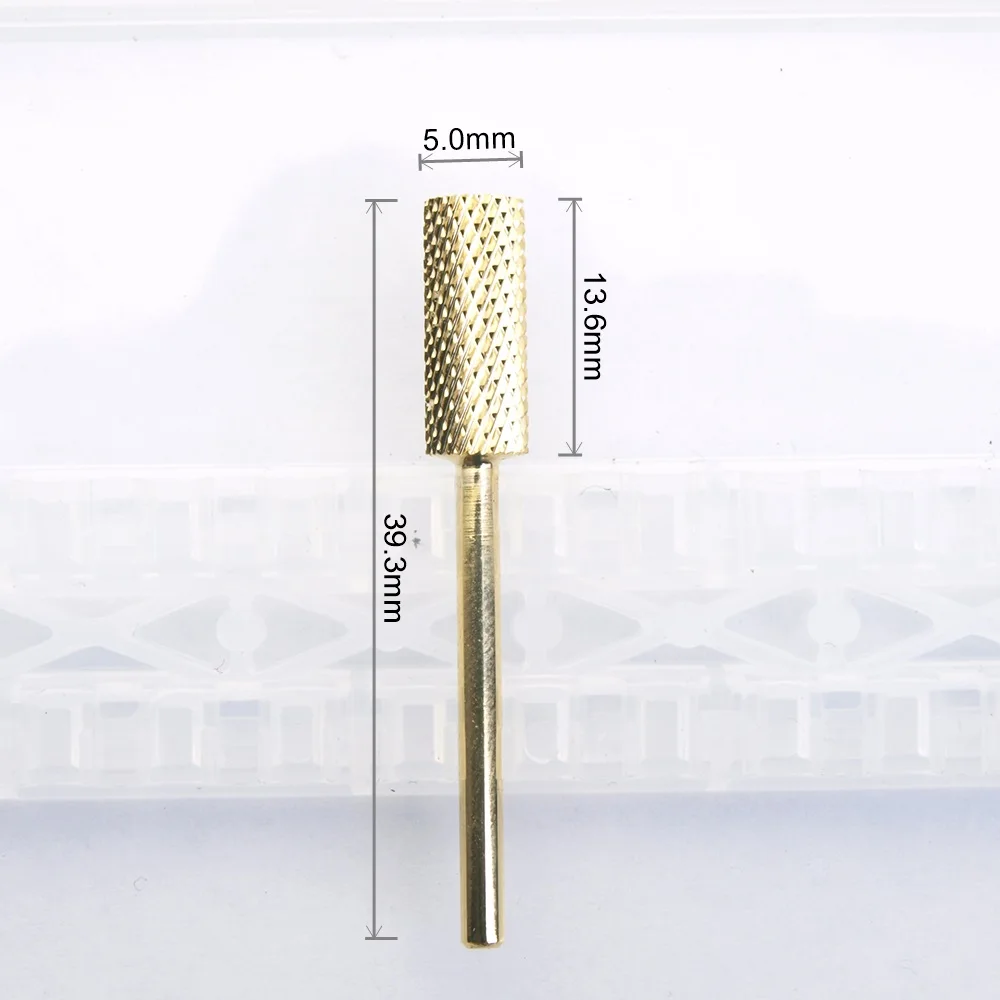 1pcs Flat Gold Tungsten Carbide Nail Drill Bits Beauty Burr File For Electric Machine Pedicure Gel Polish Varnish