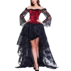 Корсет женский кружевной с длинным рукавом, пикантный винтажный в викторианском стиле ретро, белье для бурлеска, топ, Корректирующее белье