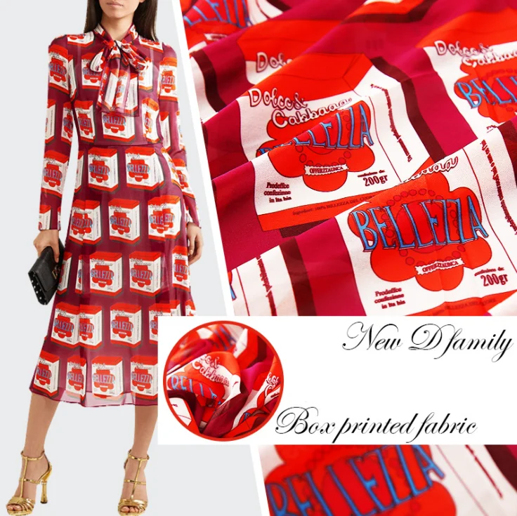 

printed polyester fabric cloth 145 cm width summer thin shirt parent-child sewing fabric for dress