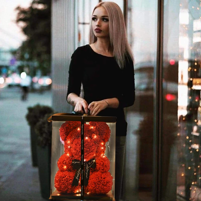 2020 горячая Распродажа 40 см медведь розы искусственные цветы для дома свадьбы