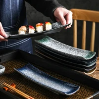 japanese ceramic creative boat board sushi board style leaf sashimi board japanese tableware