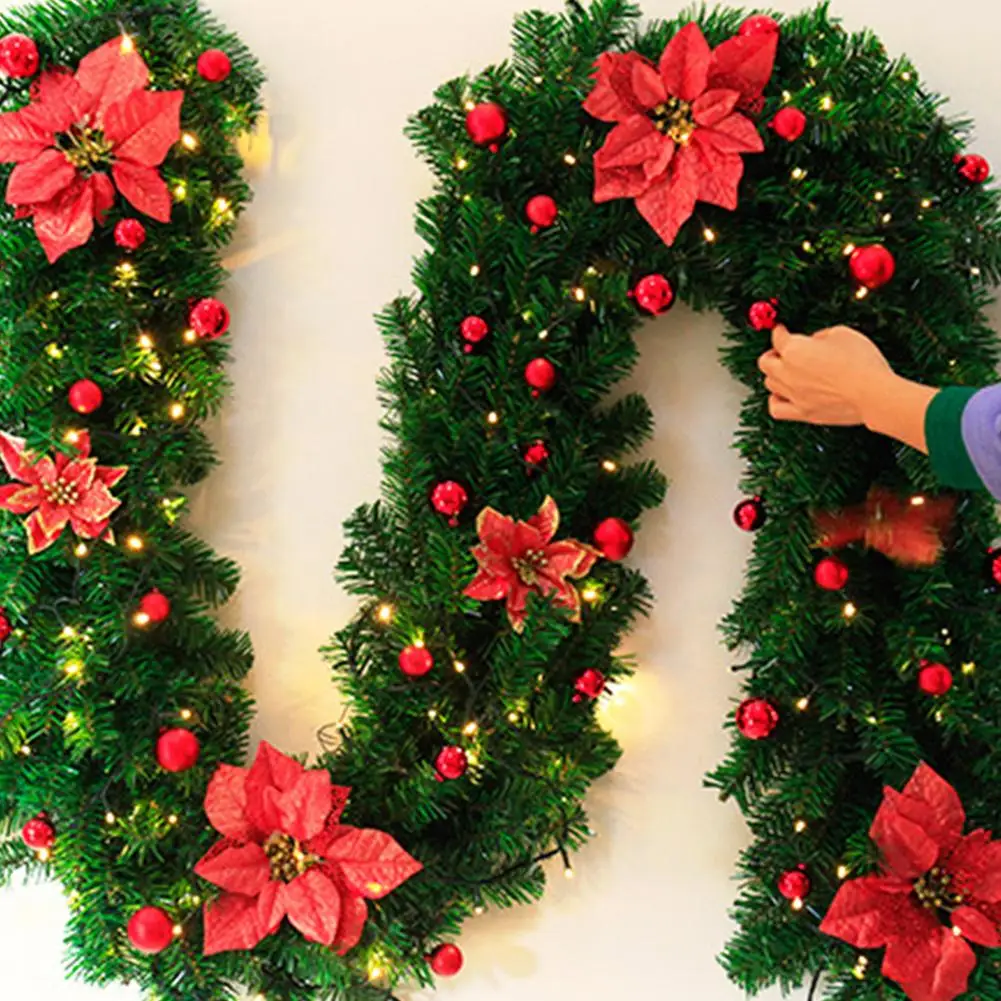 2 7 м искусственная зеленая Рождественская гирлянда венок рождественские