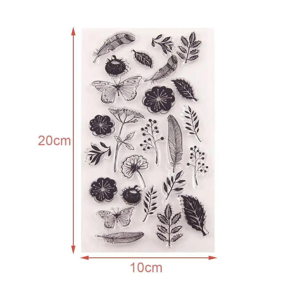 

Transparent Silicone Seal Vintage Vlinder Bloem Voor Printing Kitchen Baking Scrapbooking Decoration Mold Chocolate Cake K8F8