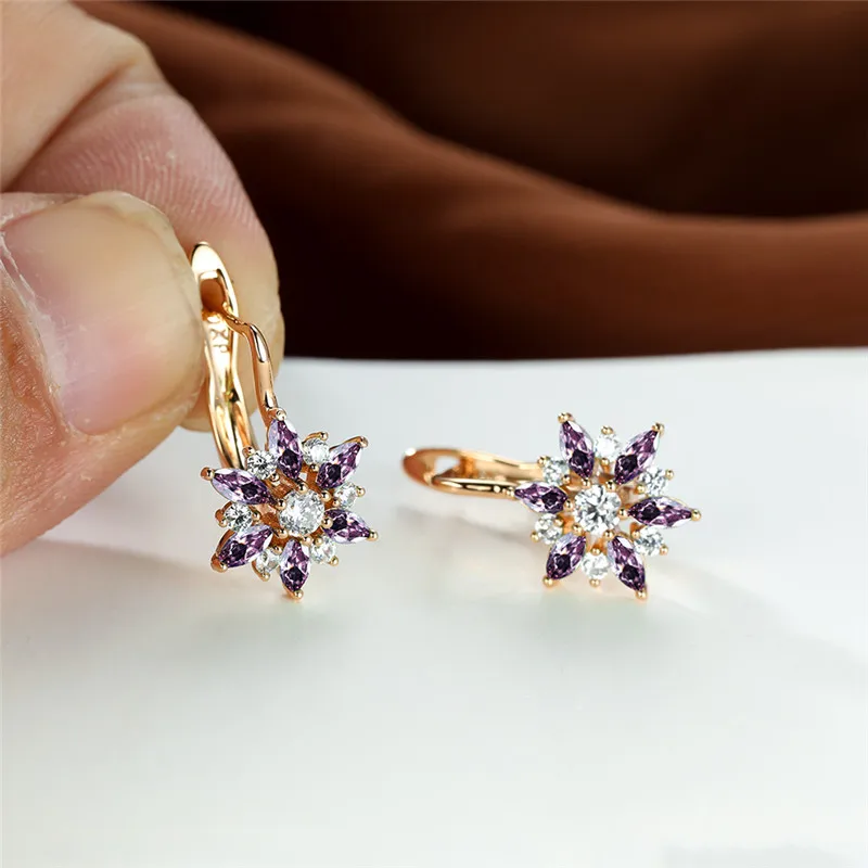 Разноцветные серьги в виде цветов радуги с кристаллами очаровательные свадебные