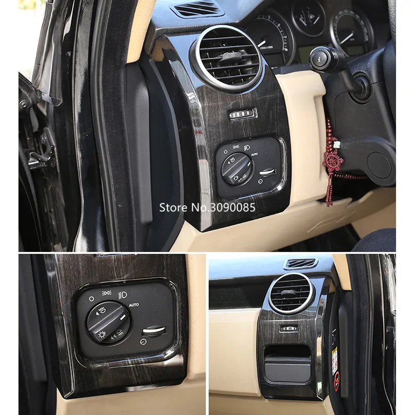 Для Land Rover Discovery 3 LR3 2004-2009 ABS черное дерево зернистая Автомобильная центральная