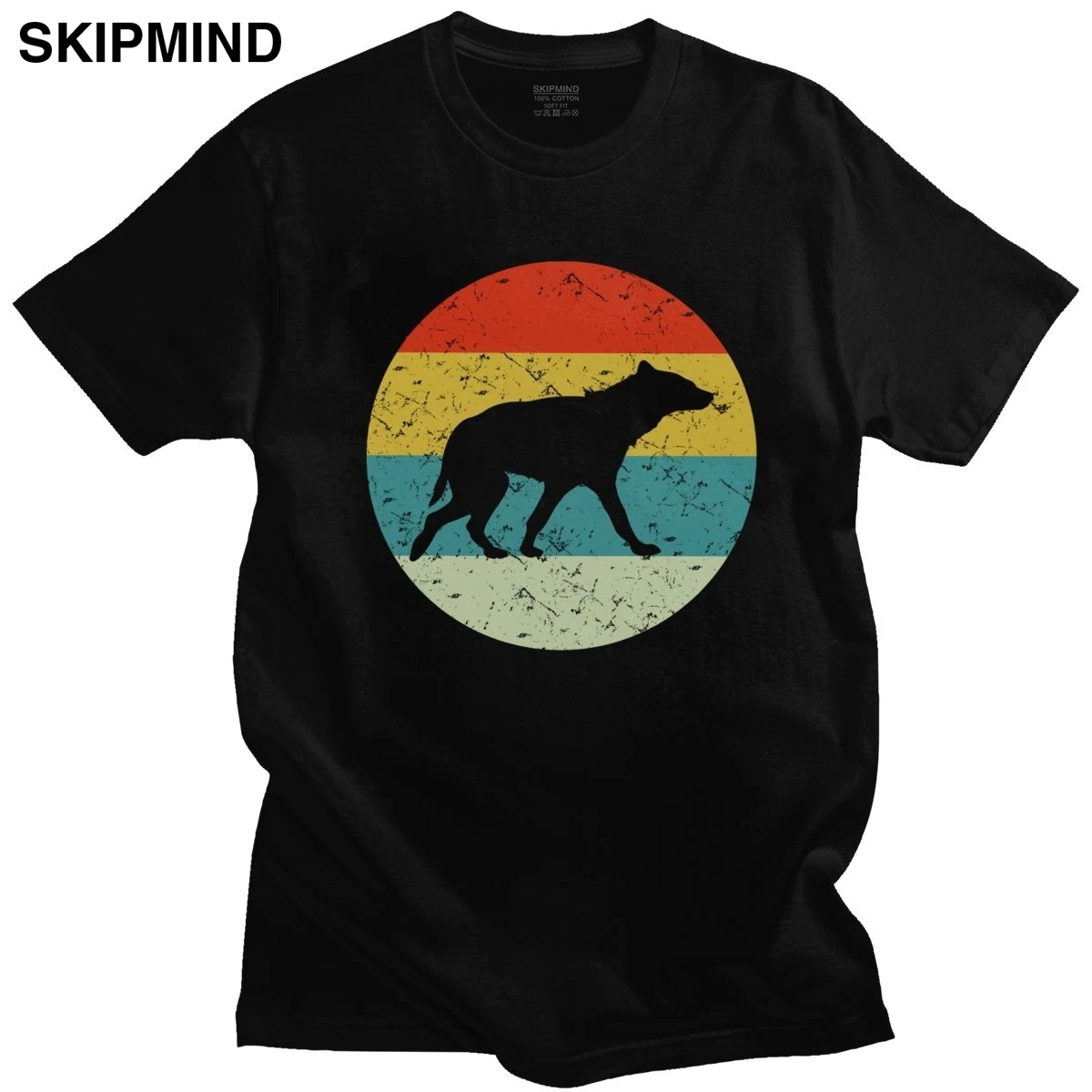 Футболка Hyena Lover для мужчин в стиле ретро хлопковая с принтом заката коротким