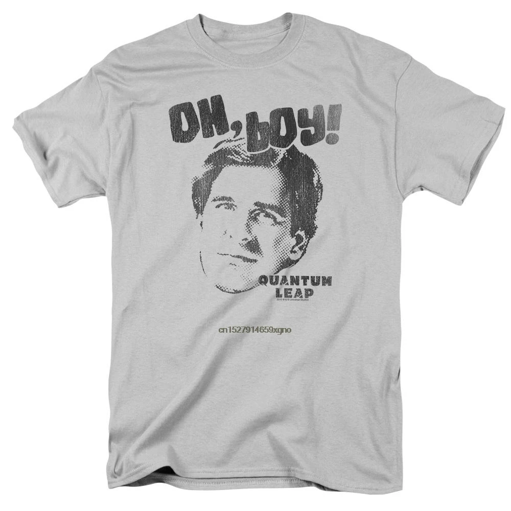 Мужская футболка с принтом хлопковая коротким рукавом Quantum Leap Oh Повседневная для