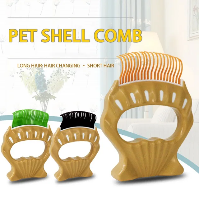 Pet Cat Comb Massage Brush Shell Shaped Handle Pet Grooming Massage Tool To Remove Loose Hairs For Cats Cleaning Accessories 2