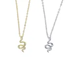 Ожерелье из стерлингового серебра 925 пробы в виде змеи для женщин, подвеска в виде животного, ожерелье в минималистическом стиле, модная женская бижутерия в виде животного, подарок