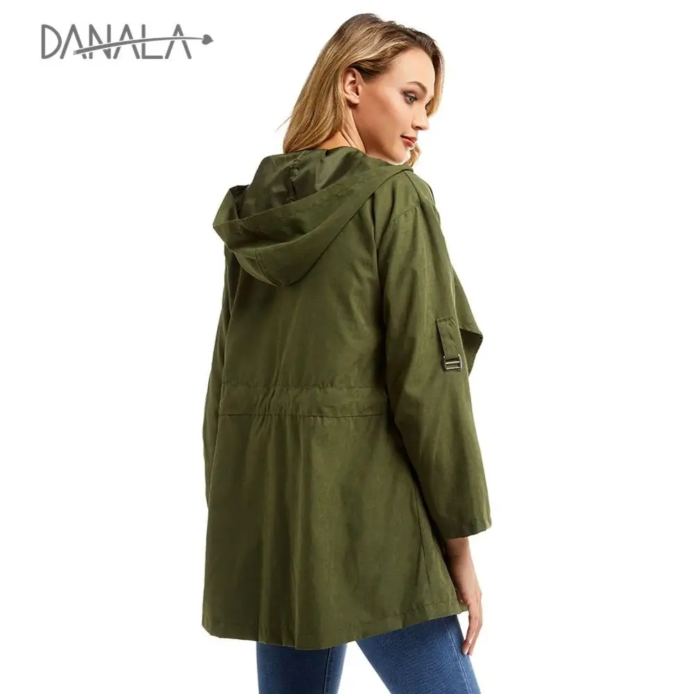 DANALA 2019 модная куртка с капюшоном для женщин новое пальто большим карманом и