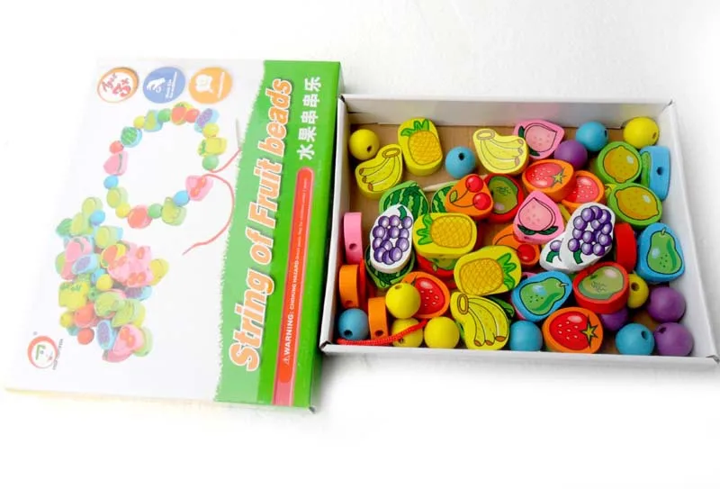 Бесплатная доставка дерево 50 шт. конструктор в форме фруктов/струнные бусины