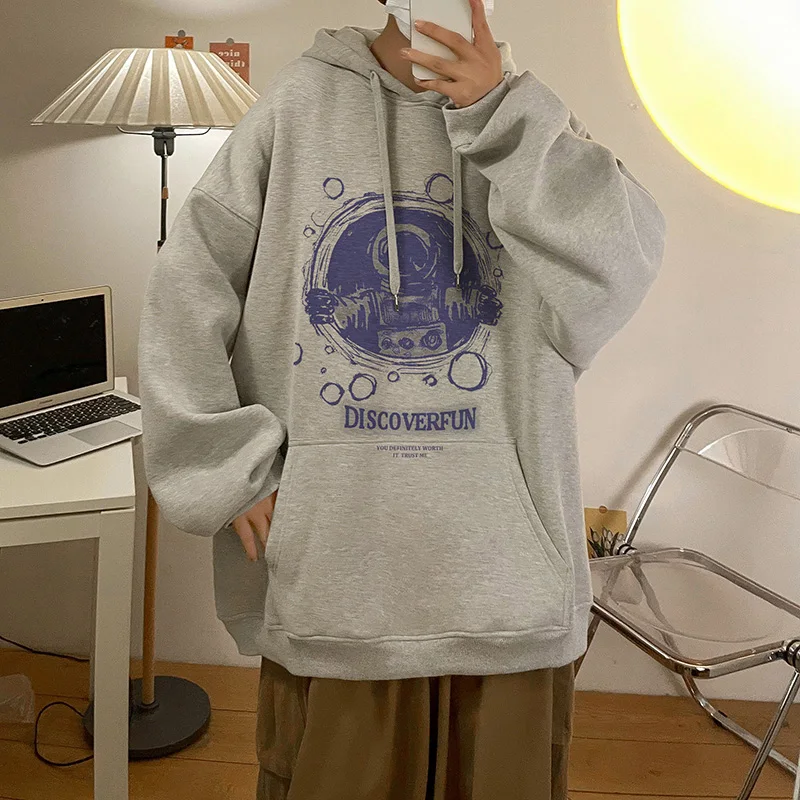 

Autumn clothing 20111 neutral solid color hooded sweater pullover loose jacket couples bottoming hoodie men
