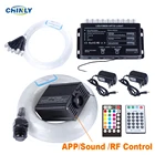 Bluetooth волоконно-оптическая Звездная лампа 16 Вт RGBW, приложение для смартфона, Радиочастотное управление, волоконно-оптическая стрельба, метеоритный эффексветильник для детской комнаты s