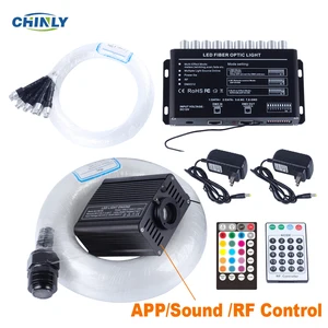 Bluetooth волоконно-оптическая Звездная лампа 16 Вт RGBW, приложение для смартфона, Радиочастотное управление, волоконно-оптическая стрельба, метеоритный эффексветильник для детской комнаты s