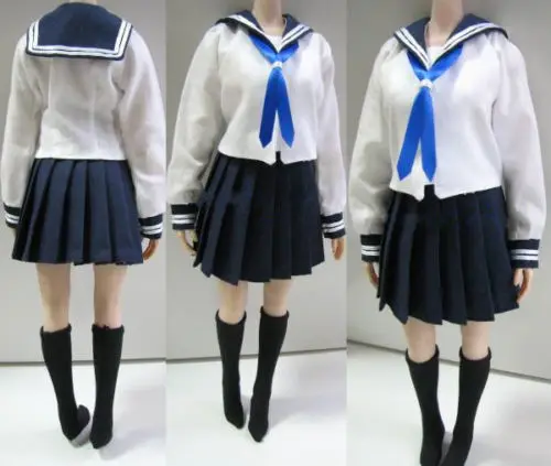 Custom 1/6 Female Clothes 3 Colors Students School Uniform &amp Socks Set for 12 inches PH HT Kumik Body Figures | Игрушки и хобби