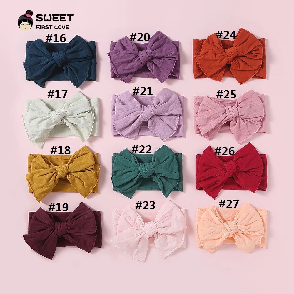 

Girls Big Bow Nylon Headband Soft Elastic Bow-knot Hairband For Children Kid Toddler Hair Accessories For Girls Head wear Turban