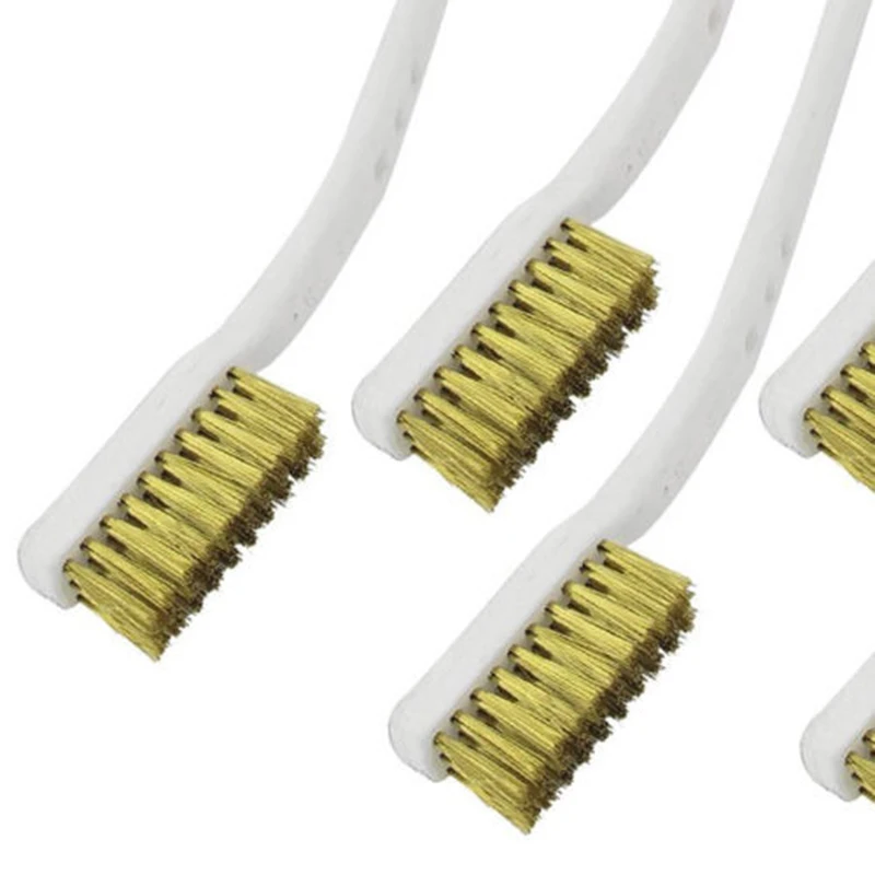 

5pcs Coppered Steel Wire Brush Set For Welding Slag And Rust Cleaning Useful Use