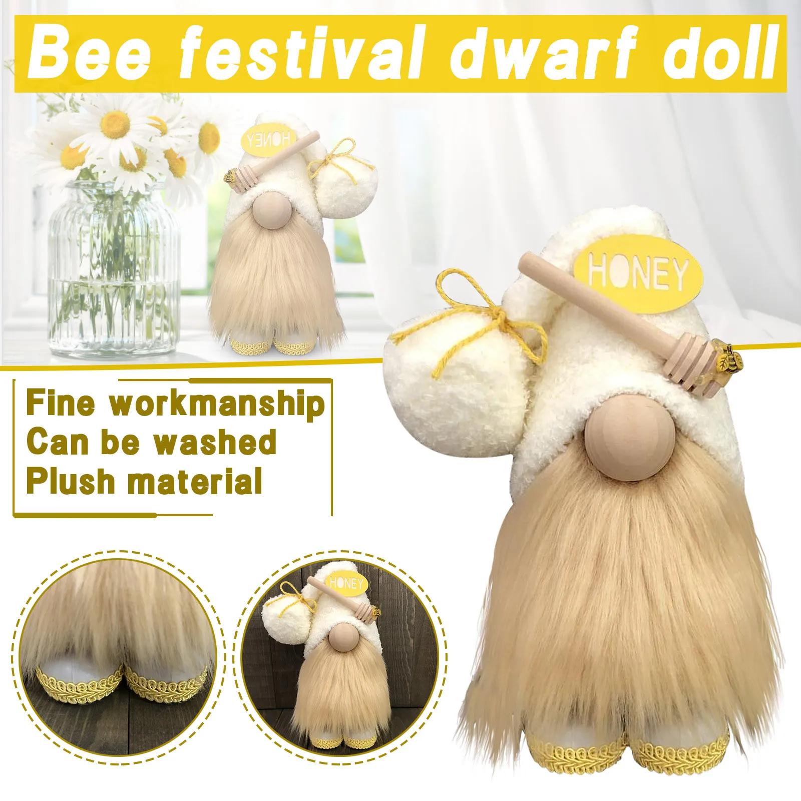Hot Selling Bumble Bee Gnome Doll Home Decoration Plush Faceless Little Figurine Ornament Party Decorations Kids Toys | Дом и сад