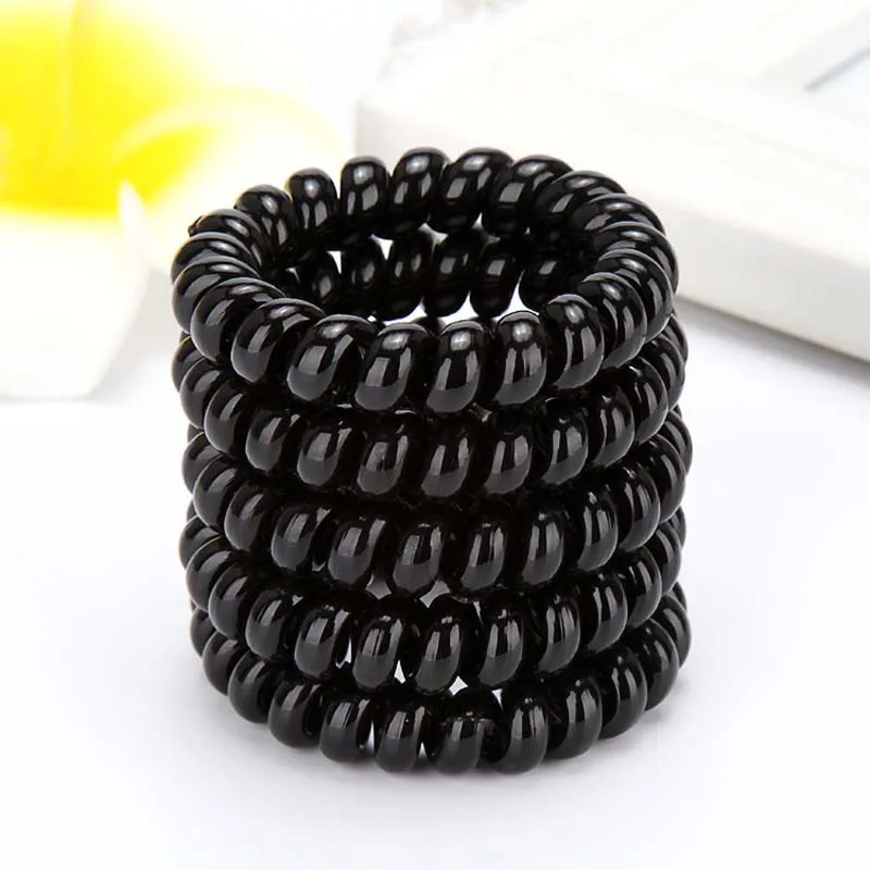 

10/15pcs Telephone Wire Line Elastic Hair Bands for Women Rubber Bands Hair Accessories for Girls Hair Rope Random Color /Black