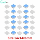 Алюминиевый радиатор охлаждения, 30 шт. 14х14х6 мм, кулер для электронного чипа IC с термопроводящей двухсторонней лентой