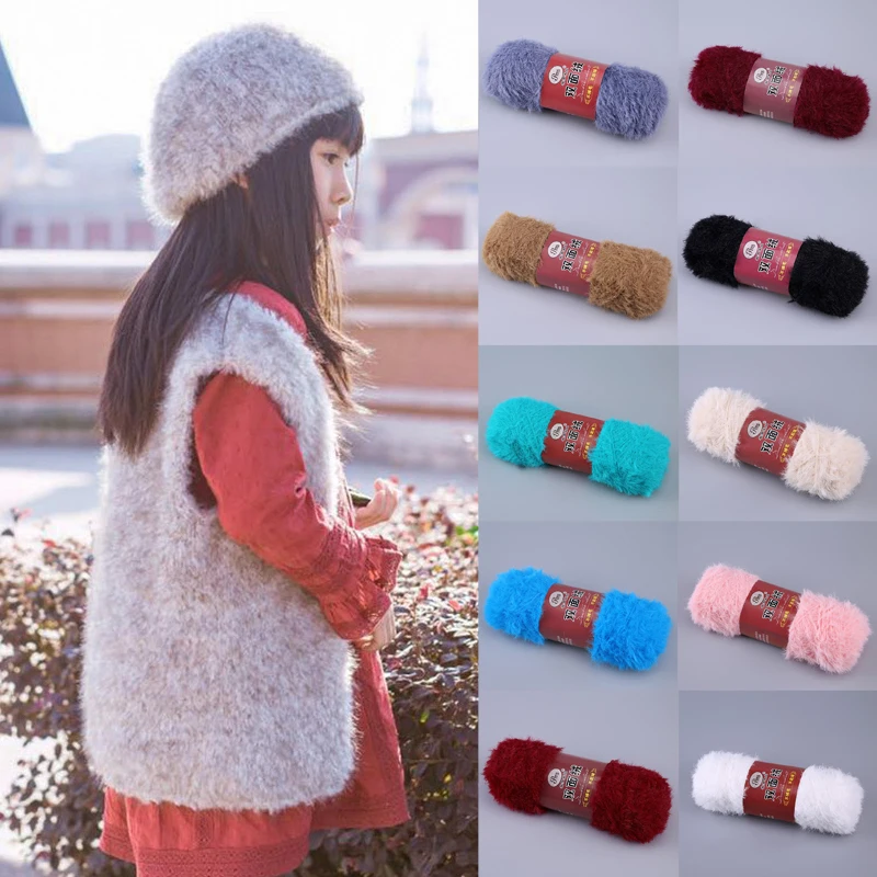 100 г/шарик двусторонние длинные волосы мягкая норковая кашемировая пряжа для